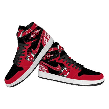 [SUPER SALE] NEW CUSTOMIZED NHL06 NJ DEVILS AIR JORDAN SNEAKERS