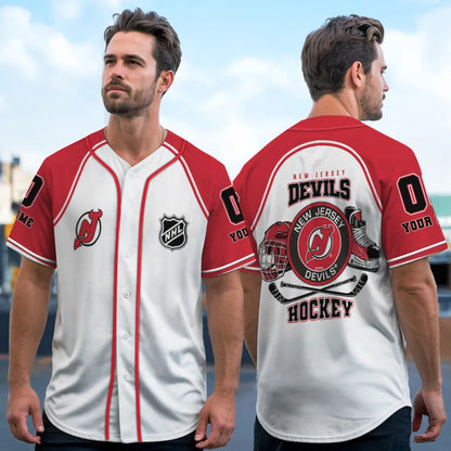 LIMITED EDITION - NEW CUSTOMIZED NHL06 NJD NEW JERSEY DEVILS BASEBALL JERSEY