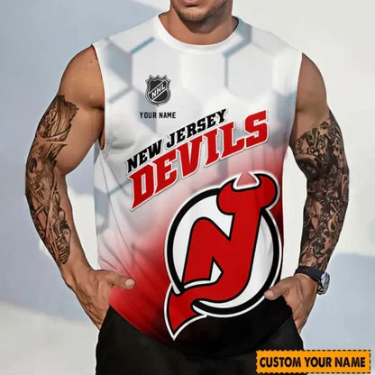 [SUPER SALE] NEW CUSTOMIZED NHL06 NJD NEW JERSEY DEVILS TANK TOP & GYM SHIRT