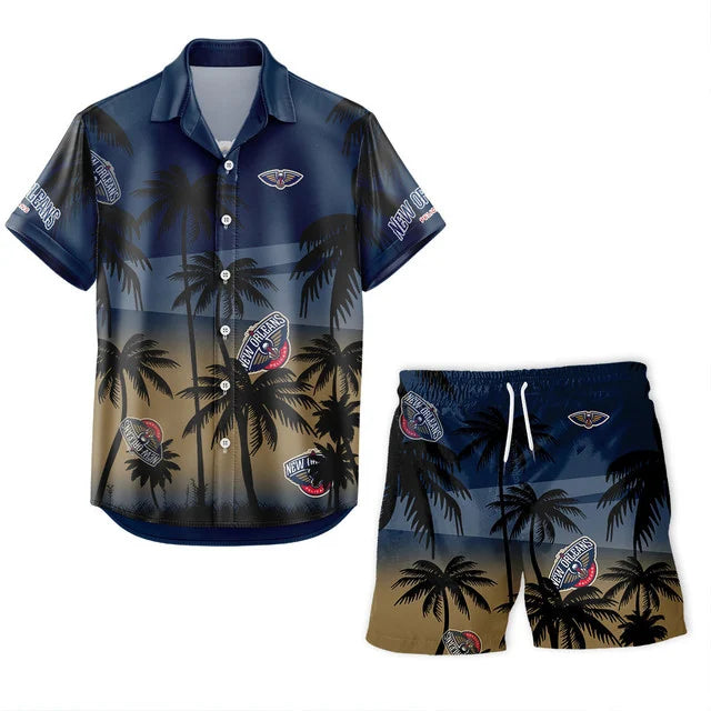 [HOT DEAL] NEW CUSTOMIZED NBA30 NOP NEW ORLEANS PELICANS UNISEX HAWAIIAN SHIRT & SHORTS SET