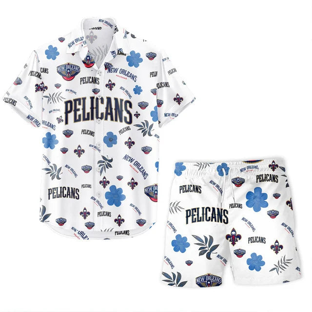 [HOT DEAL] NEW CUSTOMIZED NBA30 NOP NEW ORLEANS PELICANS UNISEX HAWAIIAN SHIRT & SHORTS SET