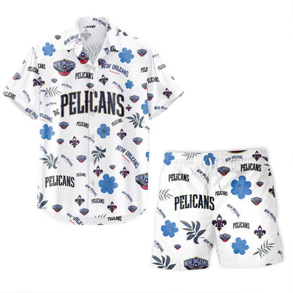 [HOT DEAL] NEW CUSTOMIZED NBA30 NOP NEW ORLEANS PELICANS UNISEX HAWAIIAN SHIRT & SHORTS SET