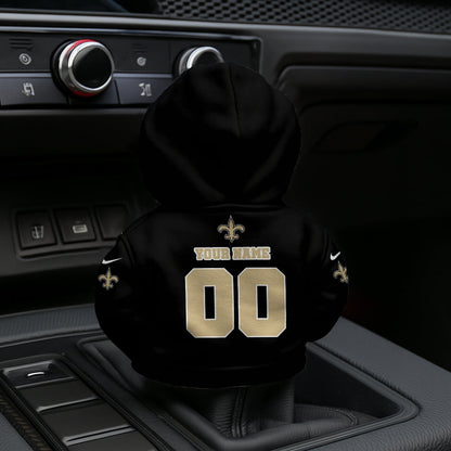 [SPECIAL OFFER] NEW CUSTOMIZED NFL24 NOS NEW ORLEANS SAINTS AUTOMOTIVE HOODIE SHIFT KNOB COVER