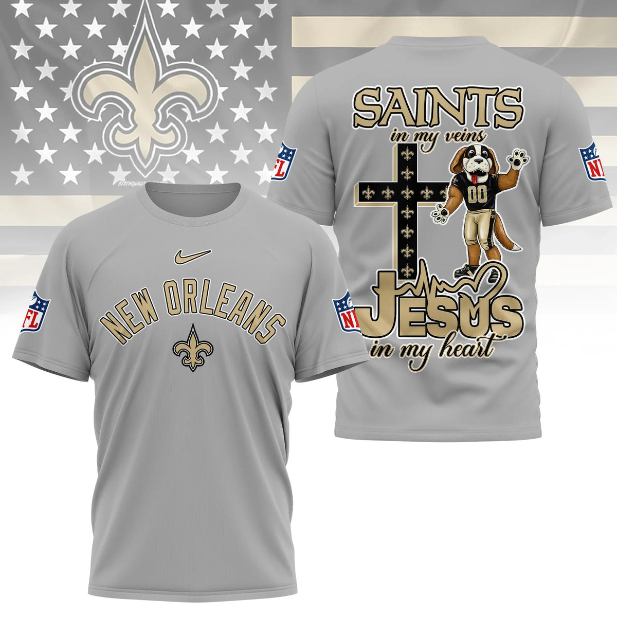 [SPECIAL OFFER] NEW CUSTOMIZED NFL24 NOS NEW ORLEANS SAINTS T-SHIRT | MULTIPLE COLORS AVAILABLE