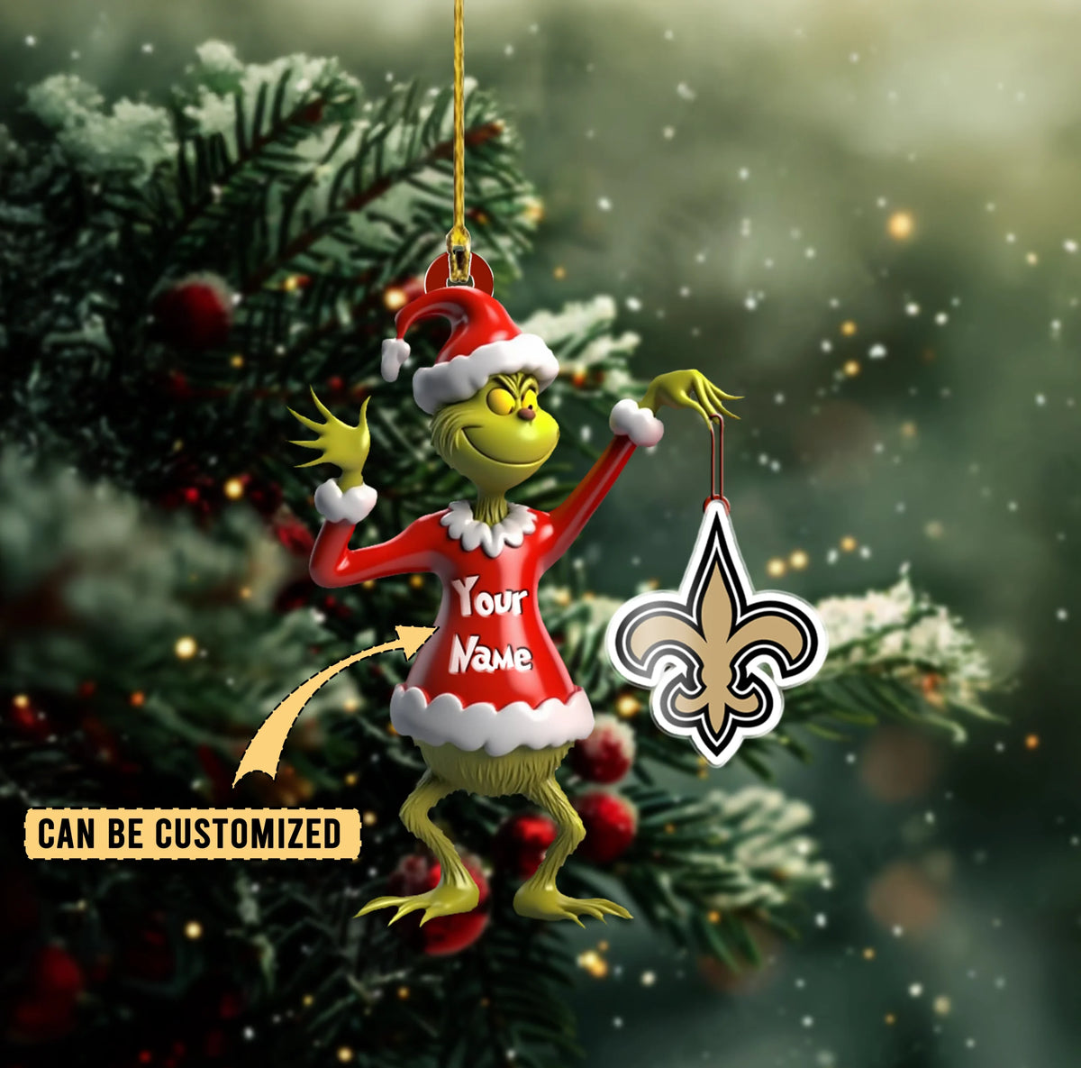 [SPECIAL OFFER] NEW CUSTOMIZED NFL24 NOS NEW ORLEANS SAINTS CHRISTMAS ACRYLIC ORNAMENT