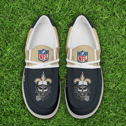 LIMITED EDITION - NEW CUSTOMIZED NFL24 NOS NEW ORLEANS SAINTS LOAFER SHOES