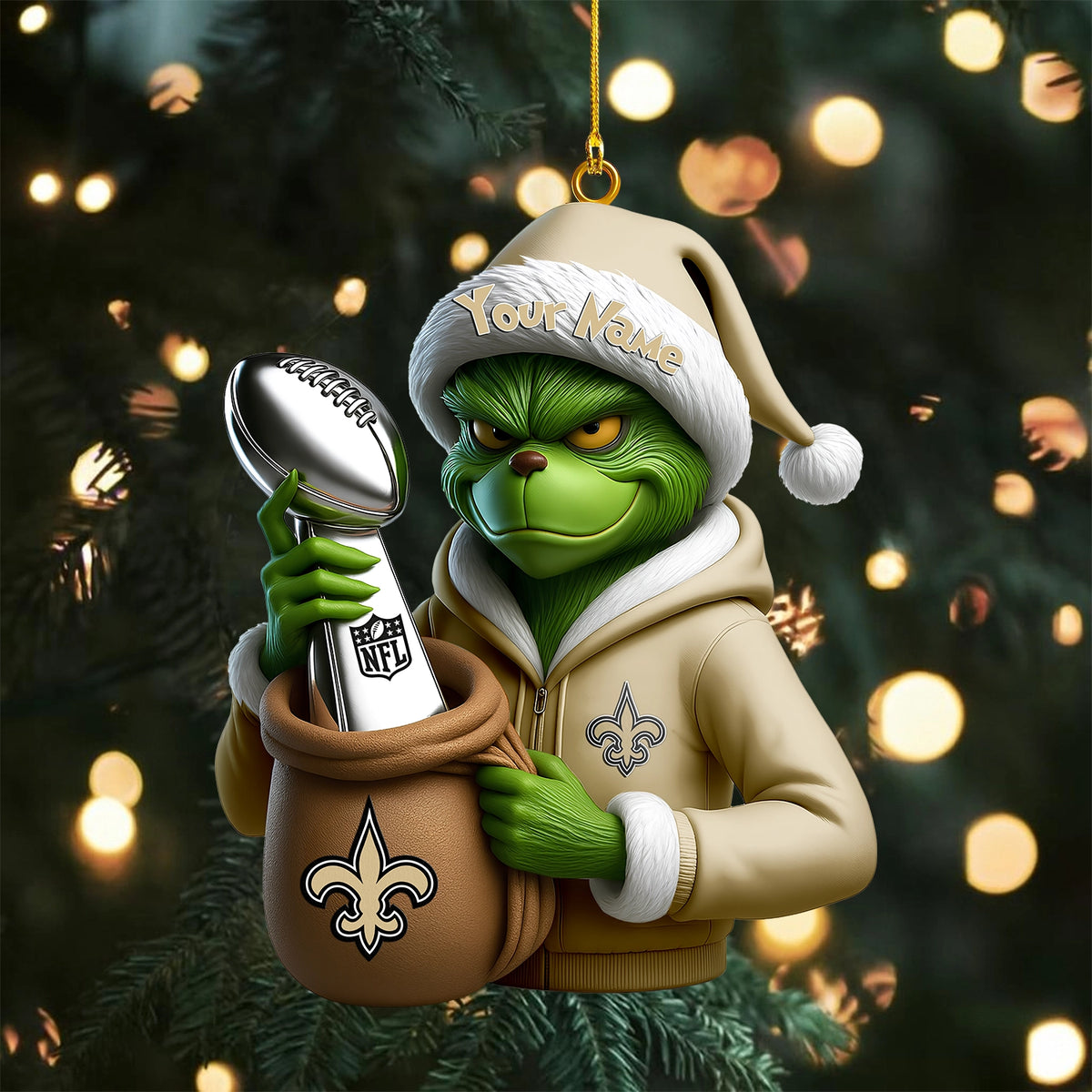 [SPECIAL OFFER] NEW CUSTOMIZED NFL24 NOS NEW ORLEANS SAINTS CHRISTMAS ACRYLIC ORNAMENT