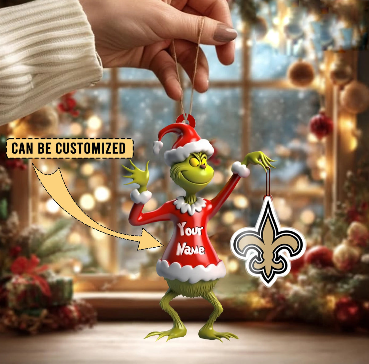[SPECIAL OFFER] NEW CUSTOMIZED NFL24 NOS NEW ORLEANS SAINTS CHRISTMAS ACRYLIC ORNAMENT