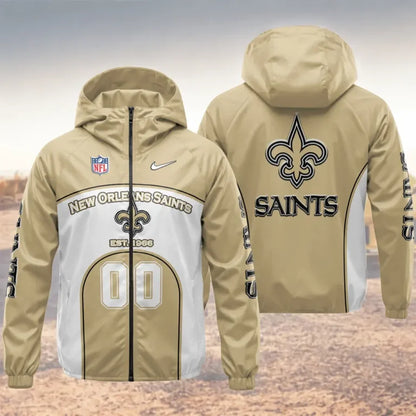 [SPECIAL OFFER] NEW CUSTOMIZED NFL24 NOS NEW ORLEANS SAINTS WINDBREAKER JACKET