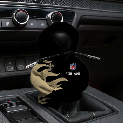 [SPECIAL OFFER] NEW CUSTOMIZED NFL24 NOS NEW ORLEANS SAINTS CAR HOODIE SHIFT KNOB COVER