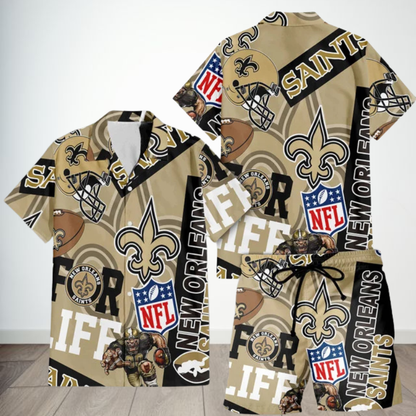 [SPECIAL OFFER] NEW CUSTOMIZED NFL24 NOS NEW ORLEANS SAINTS UNISEX HAWAIIAN SHIRT & SHORTS SET