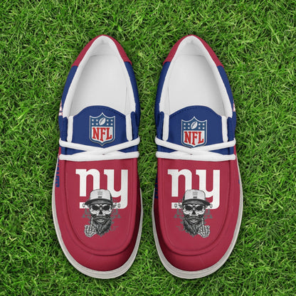 LIMITED EDITION - NEW CUSTOMIZED NFL32 NYG NEW YORK GIANTS LOAFER SHOES