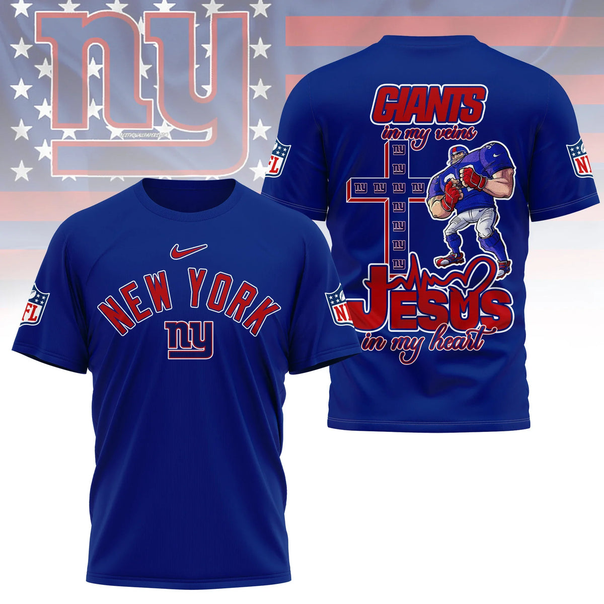 [SPECIAL OFFER] NEW CUSTOMIZED NFL32 NYG NEW YORK GIANTS T-SHIRT | MULTIPLE COLORS AVAILABLE