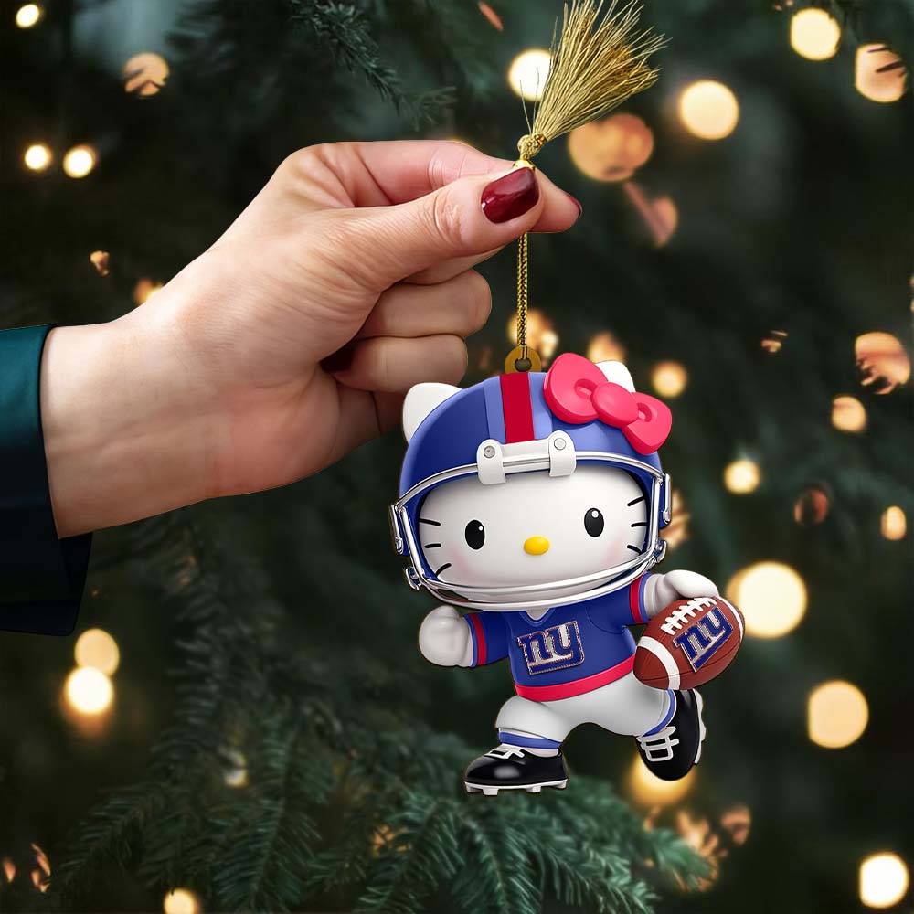 [SPECIAL OFFER] NEW CUSTOMIZED NFL32 NYG NEW YORK GIANTS HELLO KITTY ACRYLIC ORNAMENT