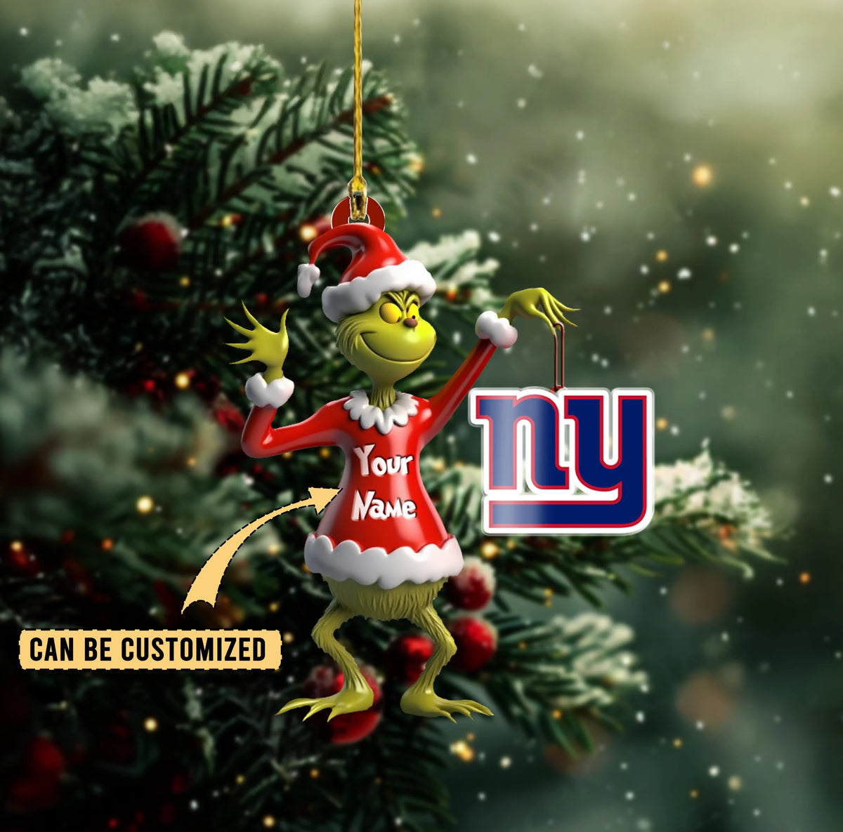 [SPECIAL OFFER] NEW CUSTOMIZED NFL32 NYG NEW YORK GIANTS CHRISTMAS ACRYLIC ORNAMENT