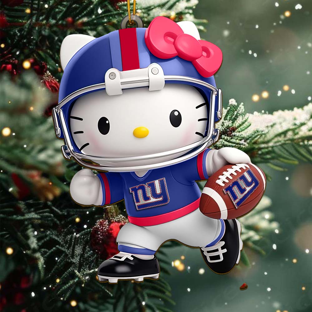 [SPECIAL OFFER] NEW CUSTOMIZED NFL32 NYG NEW YORK GIANTS HELLO KITTY ACRYLIC ORNAMENT