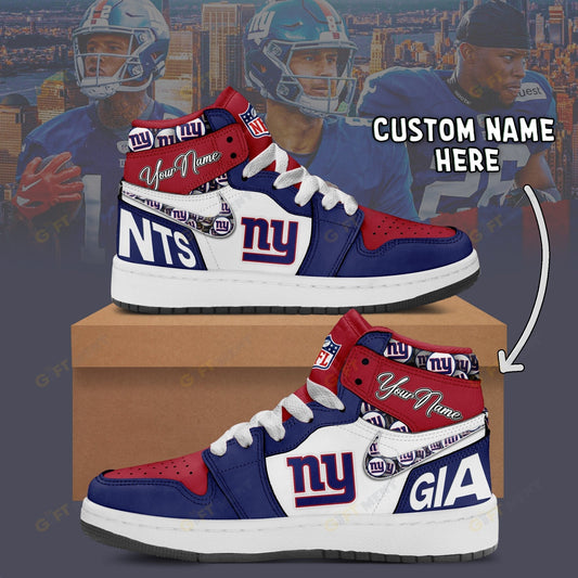 [SPECIAL OFFER] NEW CUSTOMIZED NFL32 NYG NEW YORK GIANTS AIR JORDAN 1