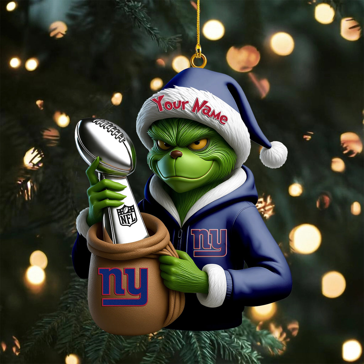 [SPECIAL OFFER] NEW CUSTOMIZED NFL32 NYG NEW YORK GIANTS CHRISTMAS ACRYLIC ORNAMENT