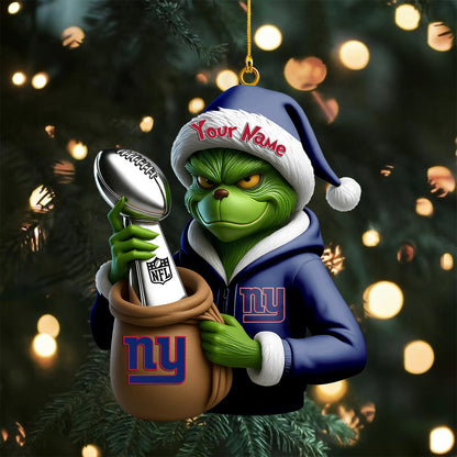 [SPECIAL OFFER] NEW CUSTOMIZED NFL32 NYG NEW YORK GIANTS CHRISTMAS ACRYLIC ORNAMENT