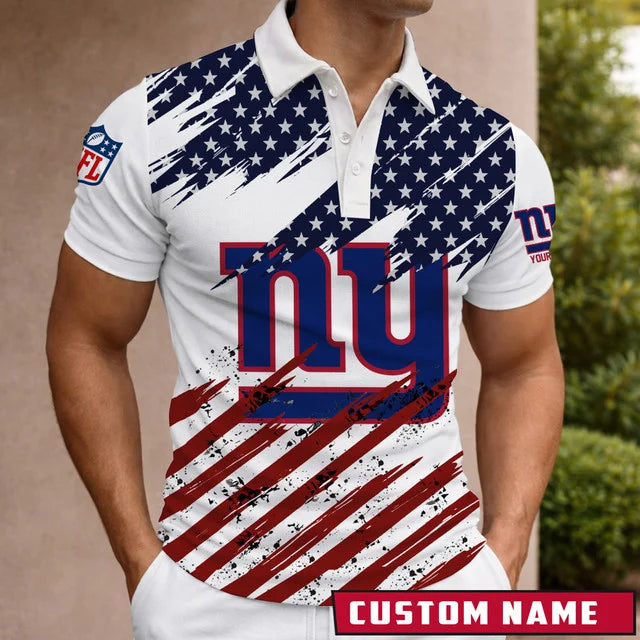 [SPECIAL OFFER] NEW CUSTOMIZED NFL32 NYG NEW YORK GIANTS POLO SHIRT
