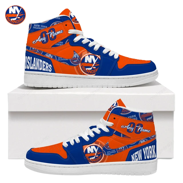 [SUPER SALE] NEW CUSTOMIZED NHL25 NY ISLANDERS AIR JORDAN SNEAKERS