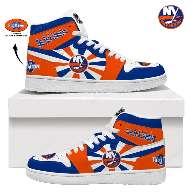 [SUPER SALE] NEW CUSTOMIZED NHL25 NY ISLANDERS AIR JORDAN SNEAKERS