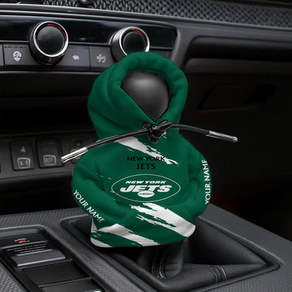 [SPECIAL OFFER] NEW CUSTOMIZED NFL25 NYJ NEW YORK JETS CAR HOODIE SHIFT KNOB COVER