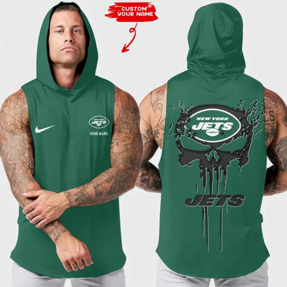 [SPECIAL OFFER] NEW CUSTOMIZED NFL25 NYJ NEW YORK JETS HOODED TANK TOP