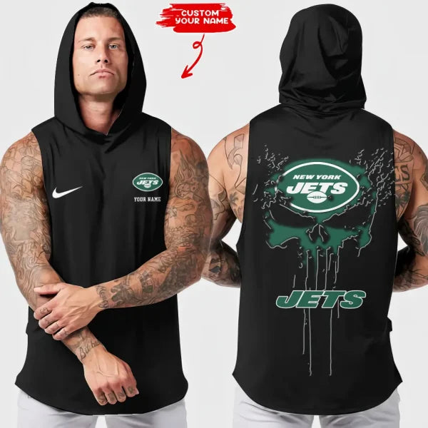 [SPECIAL OFFER] NEW CUSTOMIZED NFL25 NYJ NEW YORK JETS HOODED TANK TOP