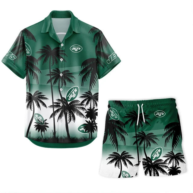 [SPECIAL OFFER] NEW CUSTOMIZED NFL25 NYJ NEW YORK JETS UNISEX HAWAIIAN SHIRT & SHORTS SET
