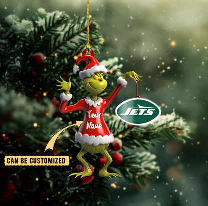 [SPECIAL OFFER] NEW CUSTOMIZED NFL25 NYJ NEW YORK JETS CHRISTMAS ACRYLIC ORNAMENT