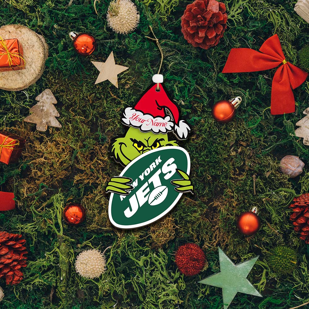 [SPECIAL OFFER] NEW CUSTOMIZED NFL25 NYJ NEW YORK JETS CHRISTMAS ACRYLIC ORNAMENT