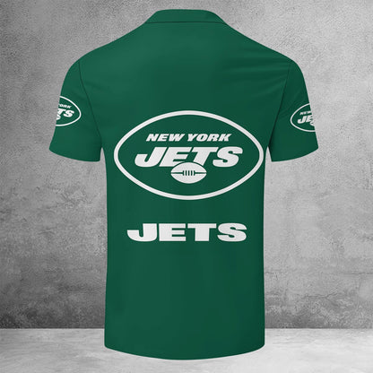 [SPECIAL OFFER] NEW CUSTOMIZED NFL25 NYJ NEW YORK JETS ZIP POLO SHIRT