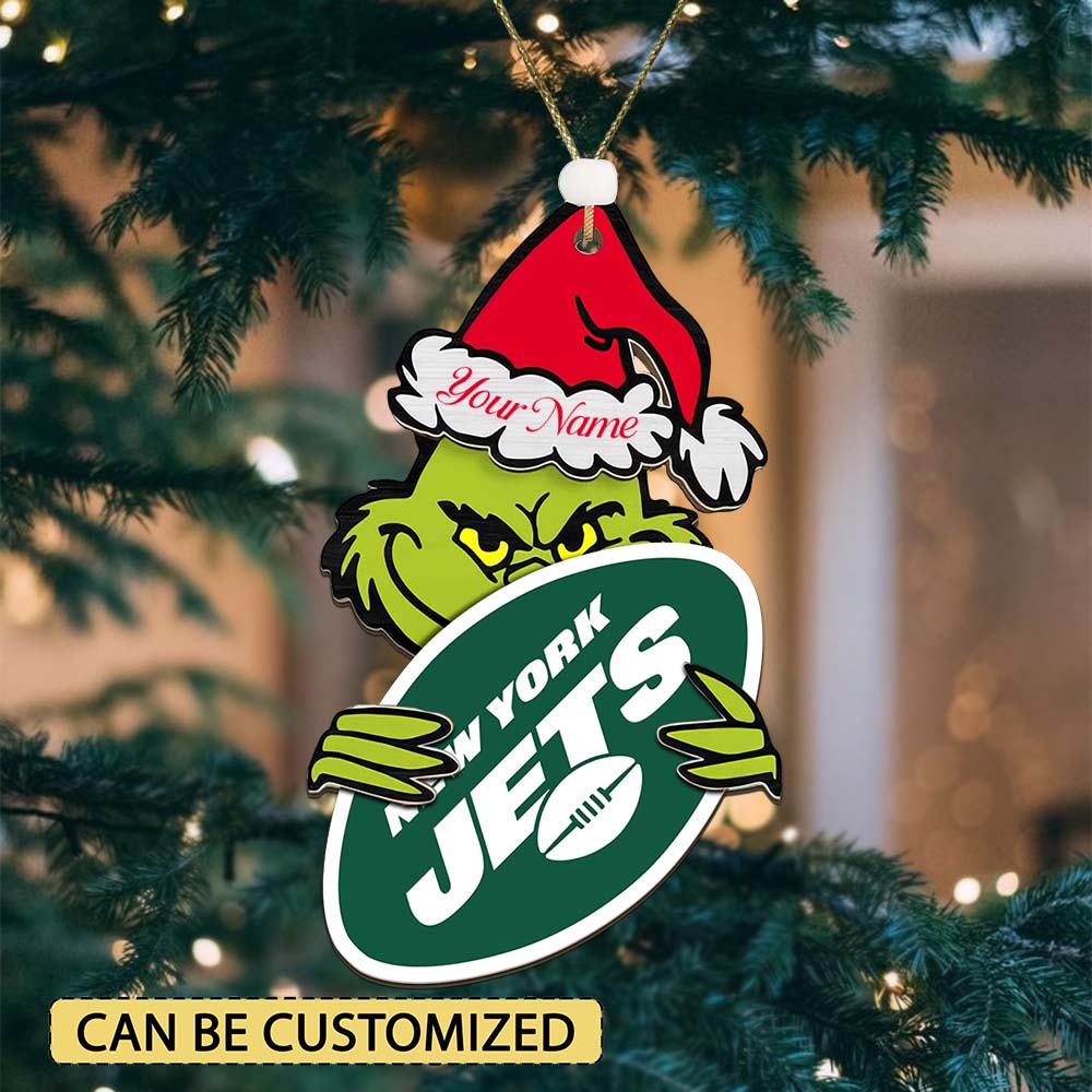 [SPECIAL OFFER] NEW CUSTOMIZED NFL25 NYJ NEW YORK JETS CHRISTMAS ACRYLIC ORNAMENT