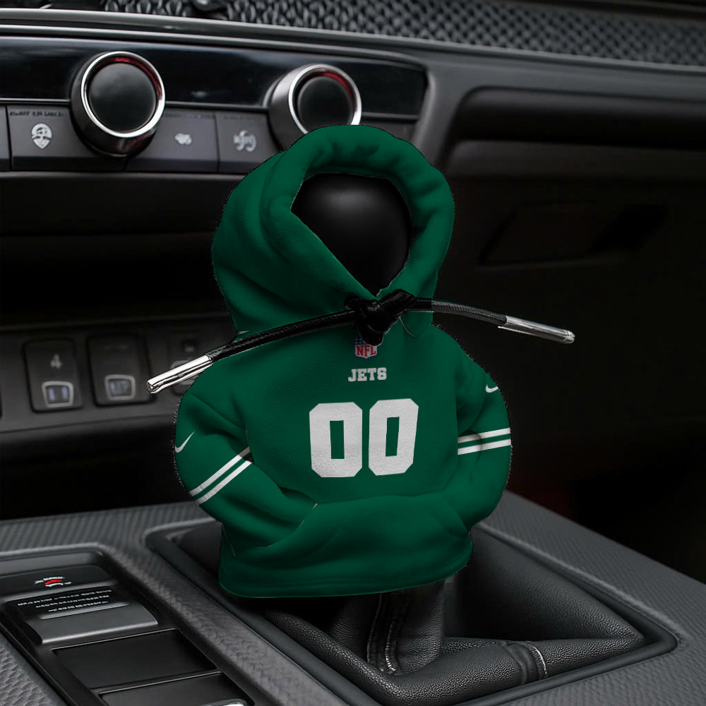 [SPECIAL OFFER] NEW CUSTOMIZED NFL25 NYJ NEW YORK JETS AUTOMOTIVE HOODIE SHIFT KNOB COVER