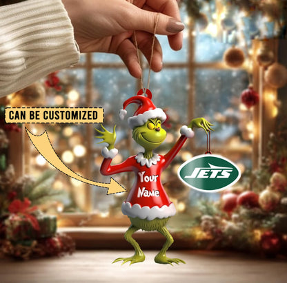[SPECIAL OFFER] NEW CUSTOMIZED NFL25 NYJ NEW YORK JETS CHRISTMAS ACRYLIC ORNAMENT