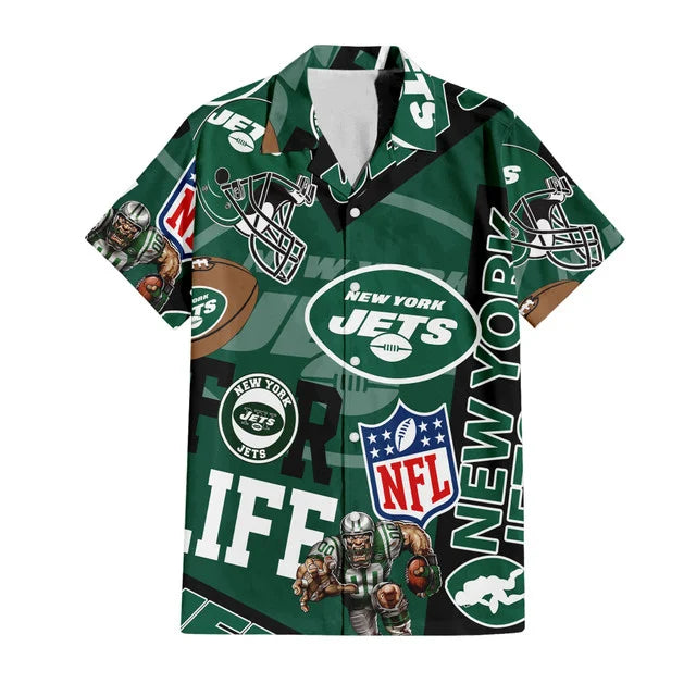 [SPECIAL OFFER] NEW CUSTOMIZED NFL25 NYJ NEW YORK JETS UNISEX HAWAIIAN SHIRT & SHORTS SET