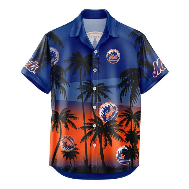 [FLASH SALE] NEW CUSTOMIZED MLB17 NYM NEW YORK METS UNISEX HAWAIIAN SHIRT & SHORTS SET
