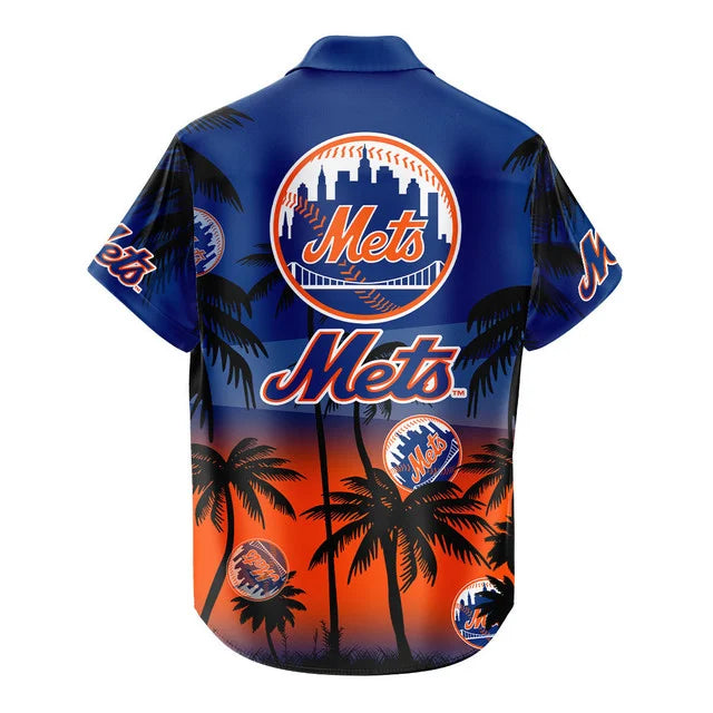 [FLASH SALE] NEW CUSTOMIZED MLB17 NYM NEW YORK METS UNISEX HAWAIIAN SHIRT & SHORTS SET