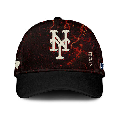 [FLASH SALE] NEW CUSTOMIZED MLB17 NYM NEW YORK METS x GODZILLA BASEBALL JERSEY & CAP