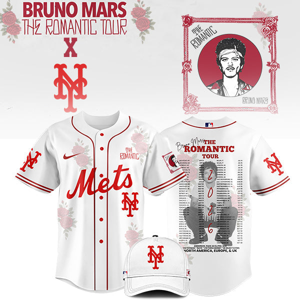 [FLASH SALE] NEW CUSTOMIZED MLB17 NY METS x BRUNO MARS BASEBALL JERSEY