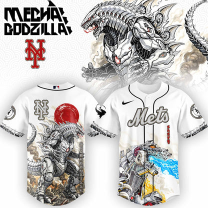 [FLASH SALE] NEW CUSTOMIZED MLB17 NY METS x GODZILLA BASEBALL JERSEY
