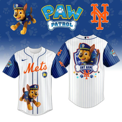 [FLASH SALE] NEW CUSTOMIZED MLB17 NYM NEW YORK METS x PAW PATROL BASEBALL JERSEY & CAP
