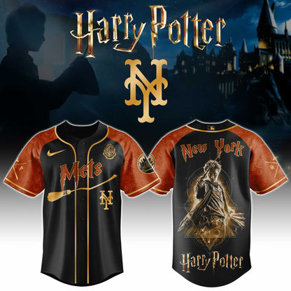 [FLASH SALE] NEW CUSTOMIZED MLB17 NYM NEW YORK METS x HARRY POTTER BASEBALL JERSEY & CAP