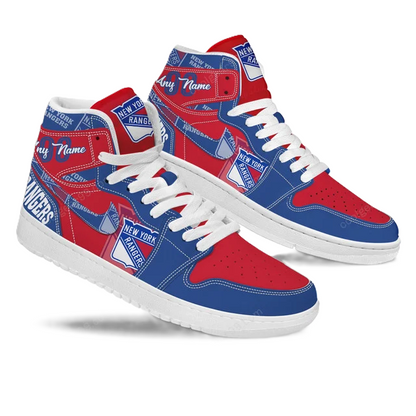 [SUPER SALE] NEW CUSTOMIZED NHL24 NY RANGERS AIR JORDAN SNEAKERS