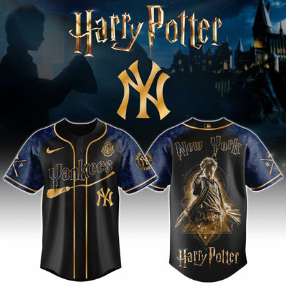 [FLASH SALE] NEW CUSTOMIZED MLB01 NYY NEW YORK YANKEES x HARRY POTTER BASEBALL JERSEY & CAP