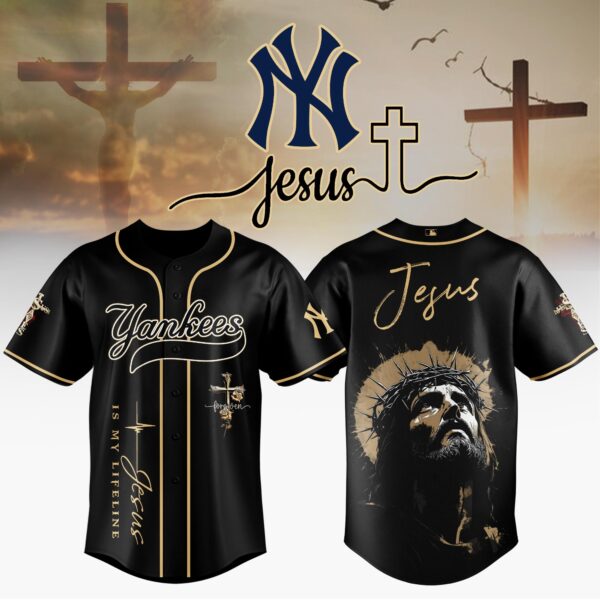 [FLASH SALE] NEW CUSTOMIZED MLB01 NYY NEW YORK YANKEES x JESUS CHRIST BASEBALL JERSEY