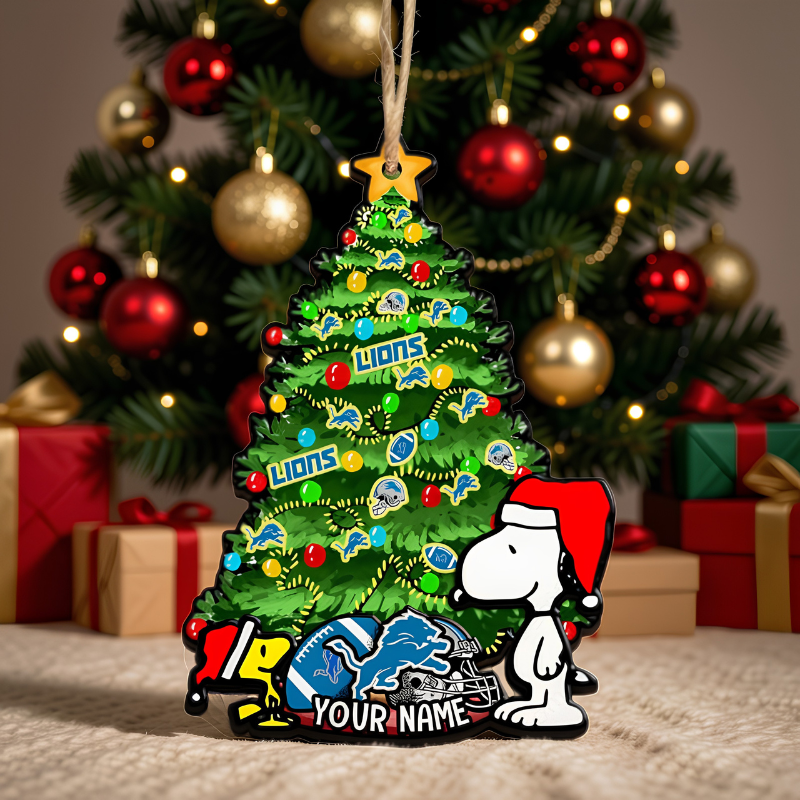 [SPECIAL OFFER] NEW CUSTOMIZED NFL04 DTL DETROIT LIONS CHRISTMAS ACRYLIC ORNAMENT