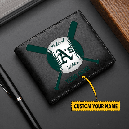 [FLASH SALE] NEW CUSTOMIZED MLB23 OAS OAKLAND ATHLETICS LEATHER WALLET