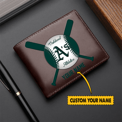 [FLASH SALE] NEW CUSTOMIZED MLB23 OAS OAKLAND ATHLETICS LEATHER WALLET